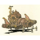 Illustration for article titled Cybernetic Sea Monsters and Flying Houses in Ink and Watercolors